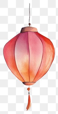 PNG Chinese lantern watercolor traditional chandelier.