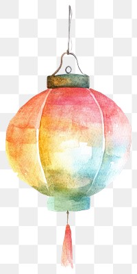 PNG Chinese lantern watercolor art accessories.