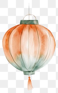 PNG Chinese lantern watercolor traditional chandelier.