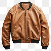 PNG Leather jacket fashionable sweatshirt outerwear.