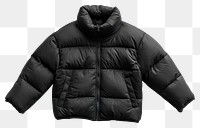 PNG Puffer jacket black coat fashionable.