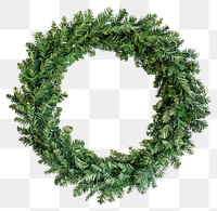 PNG Christmas green wreath traditional decoration evergreen.