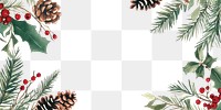 PNG Christmas theme border leaves leaf illustration.