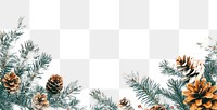 PNG Christmas theme border nature pine illustration.