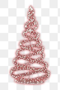 PNG Christmas tree build of white light wire lights chandelier decoration.