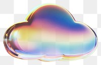 PNG A glass cloud sign icon illustration floating rainbow.