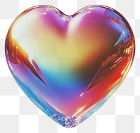 PNG A glass heart sign icon illustration rainbow colors.