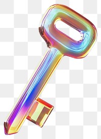 PNG A glass key sign icon illustration reflective colorful.