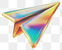 PNG A glass paper plane sign icon illustration colors iridescent.