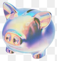 PNG A glass piggy bank sign icon illustration rainbow colors.