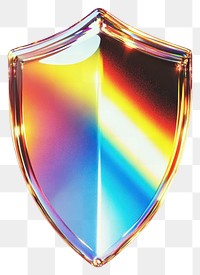 PNG A glass shield sign icon illustration colors reflection.