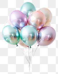 PNG Shiny colorful balloons celebration iridescent decoration.