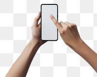 PNG Hand holding a smartphone photography finger screen.