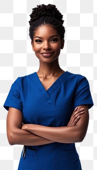 PNG Female nurse portrait smiling crossed.