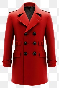 PNG Trench coat jacket red double-breasted.