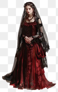 PNG Bride with gothic wedding historical victorian aesthetic.