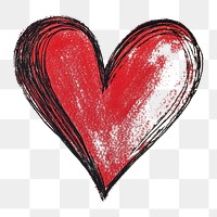 PNG Heart illustration hand-drawn artistic.