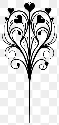 PNG Wedding ornament art silhouette pattern.