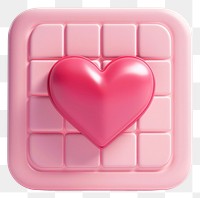 PNG Pink 3d illustration of desk calendar with a red heart symbol cute valentine romantic.