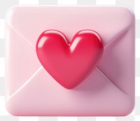 PNG Pink envelope with a red heart peeking out symbol heart-shaped valentine's.