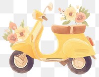 PNG Scooter illustration watercolor vintage.