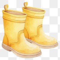 PNG Yellow rain boot boots illustration watercolor.