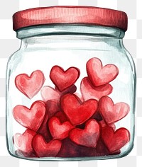 PNG Jar watercolor design heart.