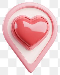 PNG 3D pink map location pin with a red heart in the center symbol navigation valentine.