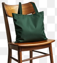 PNG Dark green tote bag chair accessories minimalist.