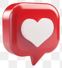 PNG Bubble with a white heart symbol social media.