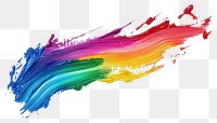 PNG Rainbow flat paint brush stroke splash art expression.