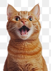 PNG Cat with surprised expression pet photography animal.