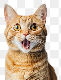 PNG Cat with surprised expression pet photography animal.