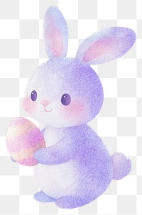 PNG Easter bunny with egg easter cute illustration.