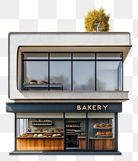 PNG Real modern bakery facade architecture shop restaurant.