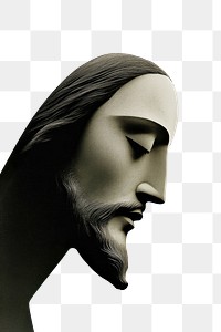 PNG Jesus christ portrait face art.