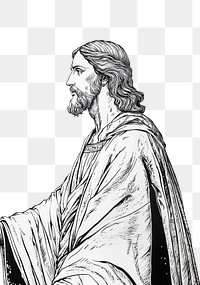 PNG Jesus christ drawing white art.