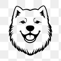 Samoyed png black dog clipart, transparent background