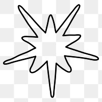 PNG Simple starburst outline illustration, transparent background