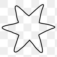 PNG Abstract star outline illustration, transparent background