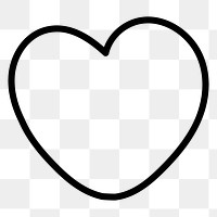 PNG Simple black heart outline, transparent background