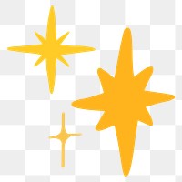 PNG Bright yellow star sparkles, transparent background