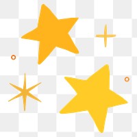 PNG Vibrant yellow star shapes illustration, transparent background