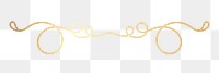 PNG Elegant gold swirl divider on transparent background