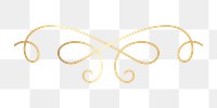 PNG Elegant gold decorative flourish on transparent background