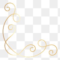 PNG Elegant gold decorative swirl on transparent background