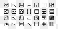 PNG Graphic icons, user interface icon set. Elements on transparent background.