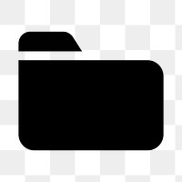 PNG Black folder icon silhouette simple, user interface icon on transparent background