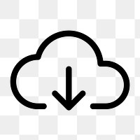 PNG Cloud download icon vector illustration, user interface icon on transparent background