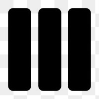 PNG Abstract black vertical bars, user interface icon on transparent background